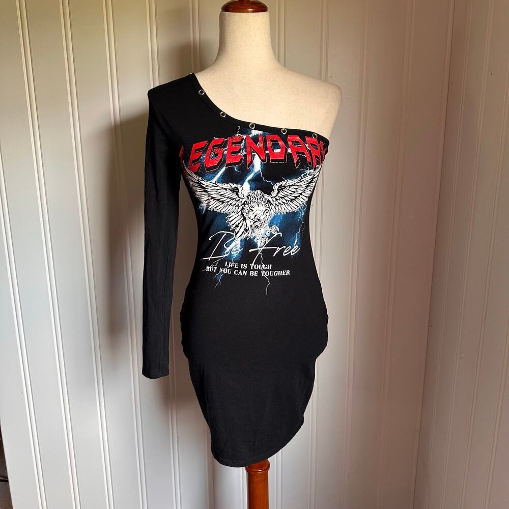 Vintage 90s/y2k Grunge Bodycon Mini Dress M